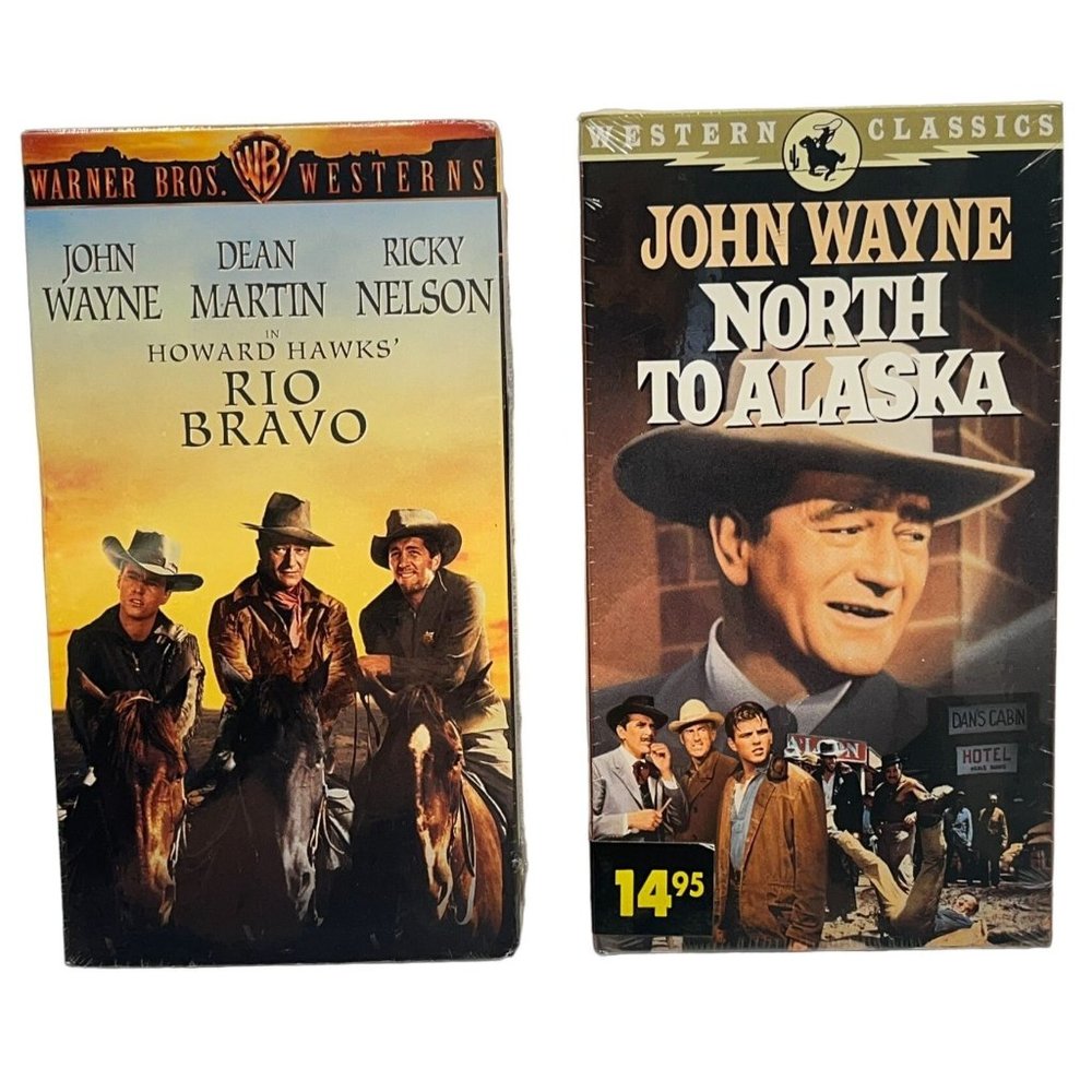 John Wayne Westerns VHS Movies North to Alaska and Rio Bravo New Sealed